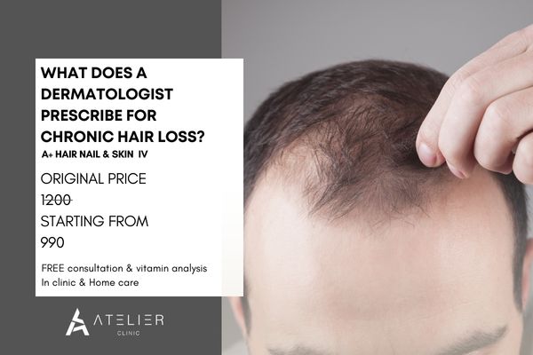 What does a dermatologist prescribe for chronic hair loss?